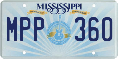 MS license plate MPP360