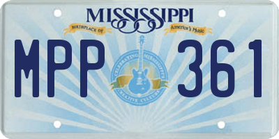 MS license plate MPP361
