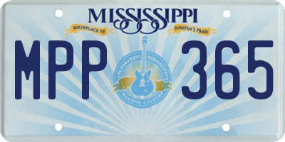 MS license plate MPP365