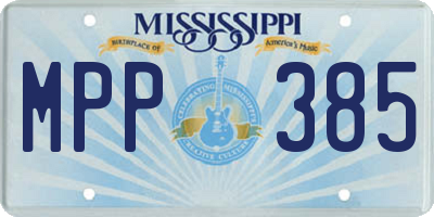 MS license plate MPP385