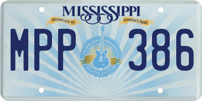 MS license plate MPP386