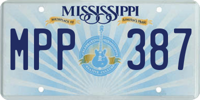 MS license plate MPP387