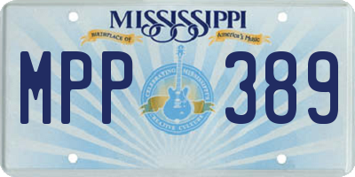 MS license plate MPP389