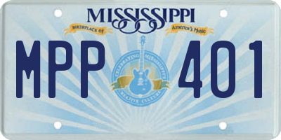 MS license plate MPP401