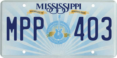 MS license plate MPP403