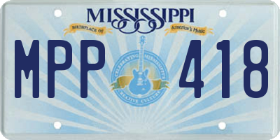 MS license plate MPP418