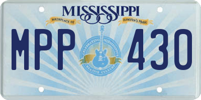 MS license plate MPP430