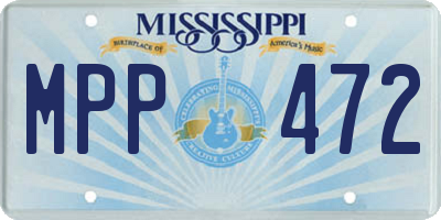 MS license plate MPP472