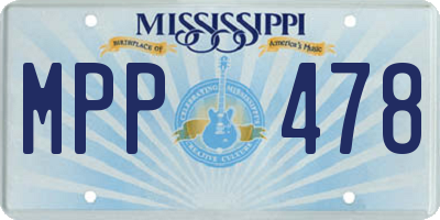 MS license plate MPP478