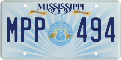 MS license plate MPP494