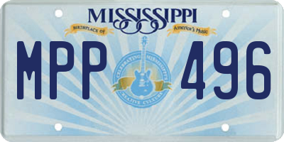 MS license plate MPP496