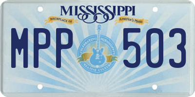 MS license plate MPP503