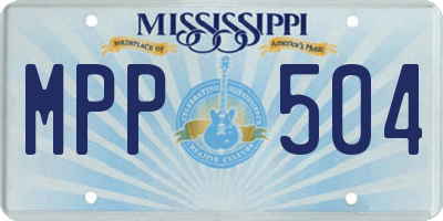 MS license plate MPP504