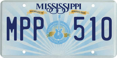 MS license plate MPP510