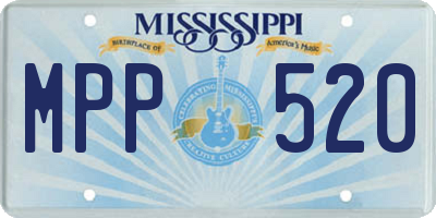 MS license plate MPP520