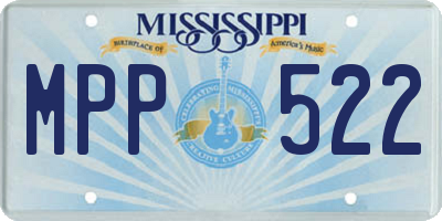 MS license plate MPP522