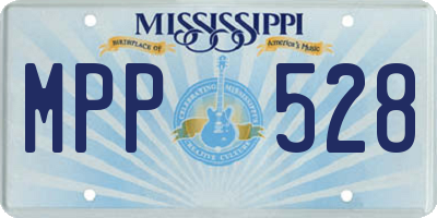 MS license plate MPP528