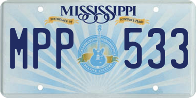 MS license plate MPP533