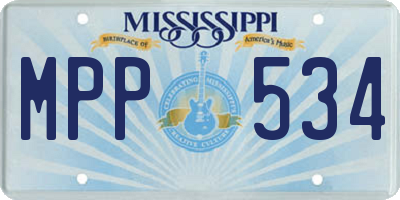MS license plate MPP534