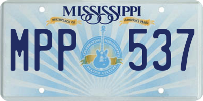 MS license plate MPP537