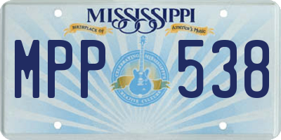 MS license plate MPP538
