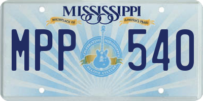 MS license plate MPP540