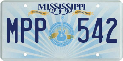 MS license plate MPP542