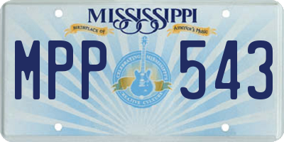 MS license plate MPP543