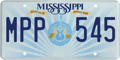 MS license plate MPP545