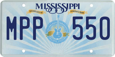 MS license plate MPP550