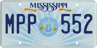MS license plate MPP552