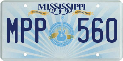 MS license plate MPP560