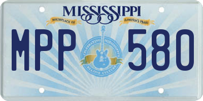 MS license plate MPP580