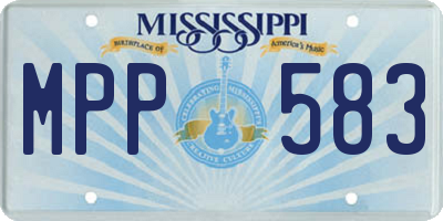 MS license plate MPP583