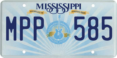 MS license plate MPP585