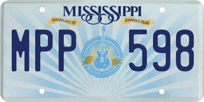 MS license plate MPP598