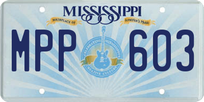 MS license plate MPP603