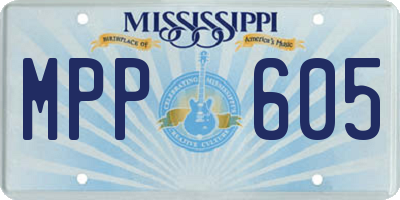 MS license plate MPP605