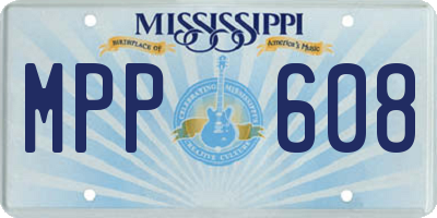 MS license plate MPP608
