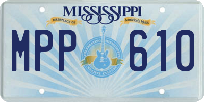 MS license plate MPP610