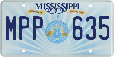 MS license plate MPP635
