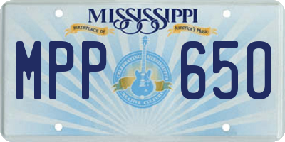 MS license plate MPP650