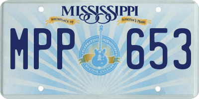 MS license plate MPP653