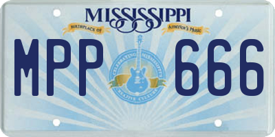 MS license plate MPP666