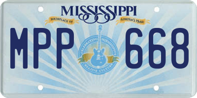 MS license plate MPP668