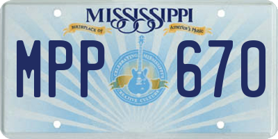 MS license plate MPP670