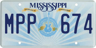 MS license plate MPP674