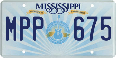 MS license plate MPP675