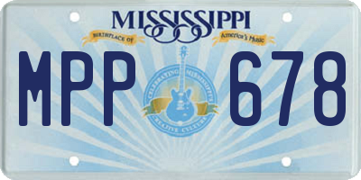 MS license plate MPP678