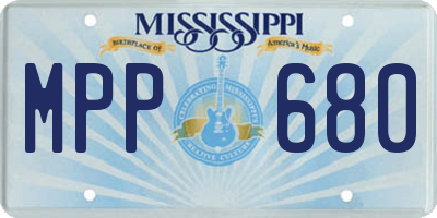 MS license plate MPP680